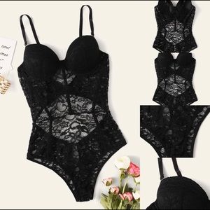Lace Black Padded Bodysuit